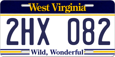 WV license plate 2HX082