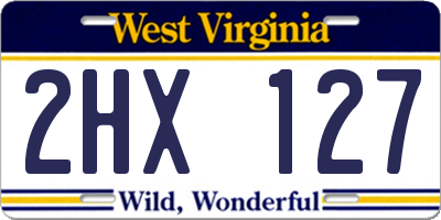 WV license plate 2HX127