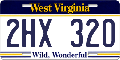 WV license plate 2HX320