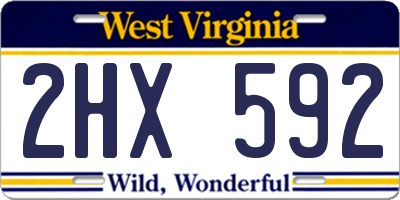 WV license plate 2HX592