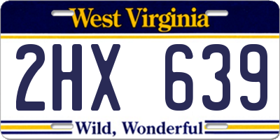WV license plate 2HX639