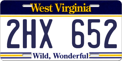 WV license plate 2HX652