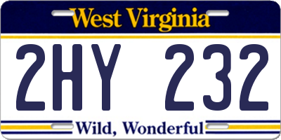 WV license plate 2HY232