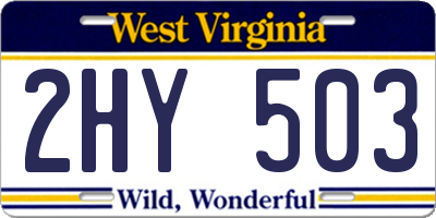 WV license plate 2HY503