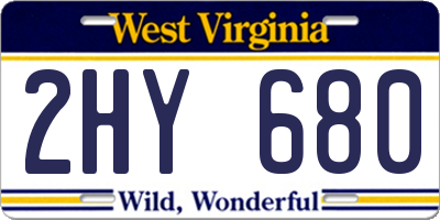 WV license plate 2HY680