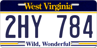 WV license plate 2HY784