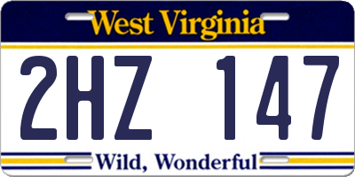 WV license plate 2HZ147