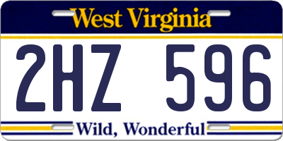 WV license plate 2HZ596