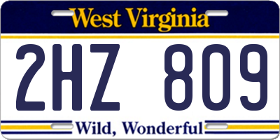 WV license plate 2HZ809