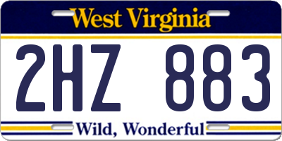WV license plate 2HZ883