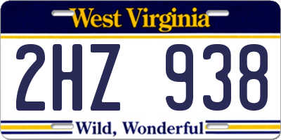 WV license plate 2HZ938