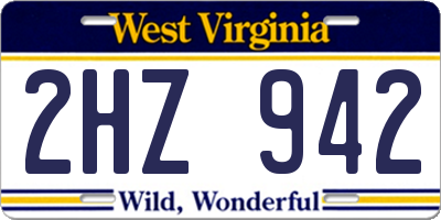 WV license plate 2HZ942