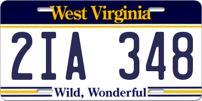 WV license plate 2IA348