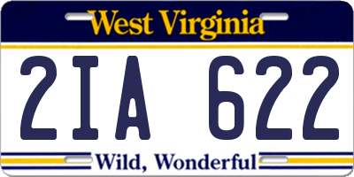 WV license plate 2IA622