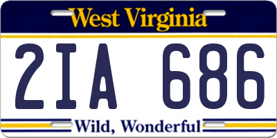 WV license plate 2IA686