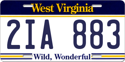 WV license plate 2IA883