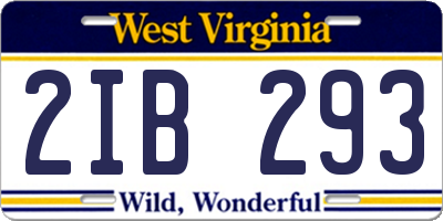WV license plate 2IB293