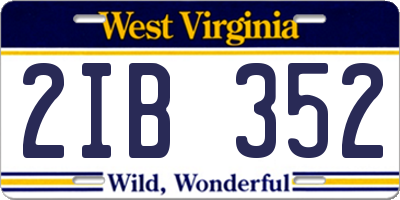 WV license plate 2IB352
