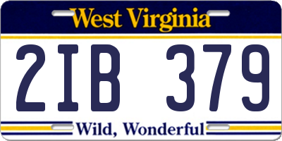 WV license plate 2IB379