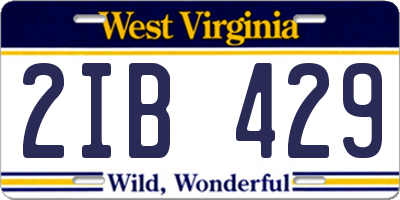 WV license plate 2IB429