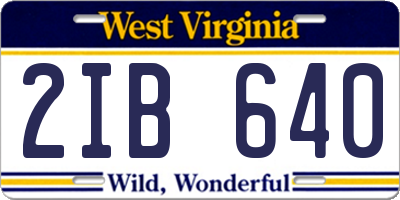 WV license plate 2IB640