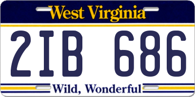 WV license plate 2IB686