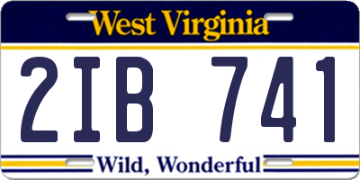WV license plate 2IB741