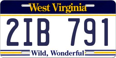 WV license plate 2IB791