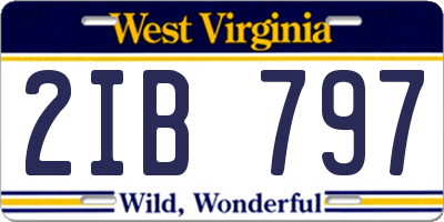 WV license plate 2IB797