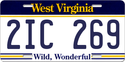 WV license plate 2IC269