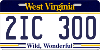 WV license plate 2IC300