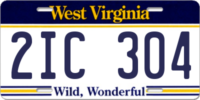WV license plate 2IC304
