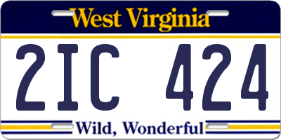 WV license plate 2IC424