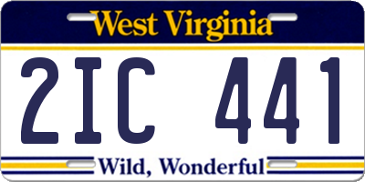 WV license plate 2IC441