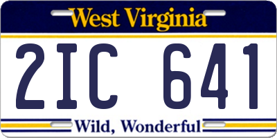 WV license plate 2IC641