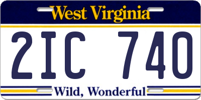 WV license plate 2IC740
