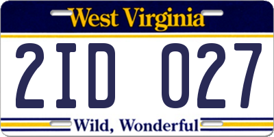 WV license plate 2ID027