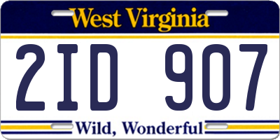 WV license plate 2ID907