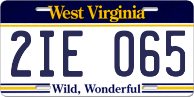 WV license plate 2IE065