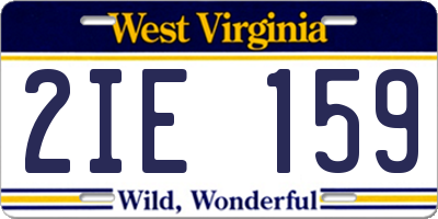 WV license plate 2IE159