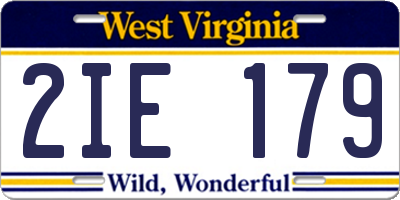 WV license plate 2IE179