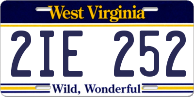 WV license plate 2IE252