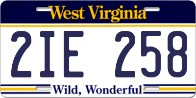 WV license plate 2IE258