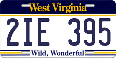 WV license plate 2IE395