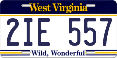 WV license plate 2IE557