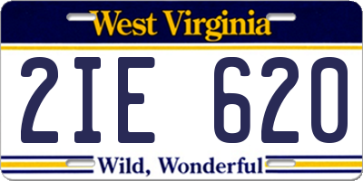 WV license plate 2IE620