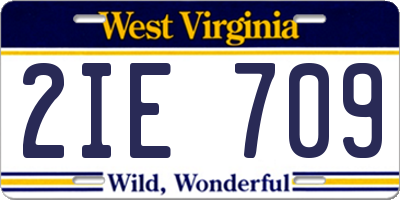 WV license plate 2IE709