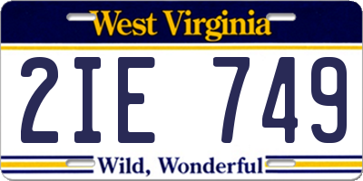 WV license plate 2IE749