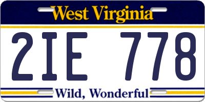 WV license plate 2IE778