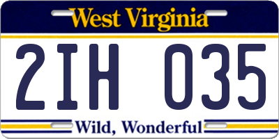 WV license plate 2IH035